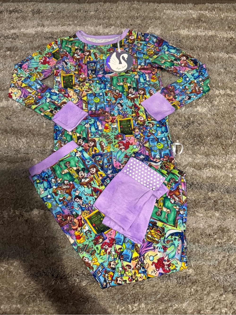 7/8 Sugar Swan Classroom Cuties 2 Piece Bamboo Pajama *New with Tags*